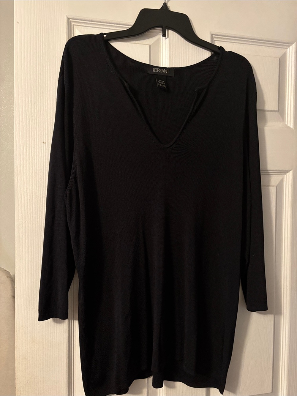 Sz 18 Lane Bryant Black V-Neck Long Sleeve Tunic Top